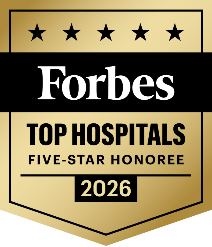 2026-Forbes-Top Hospitals-Award Logo-Square-Gold_Five Star